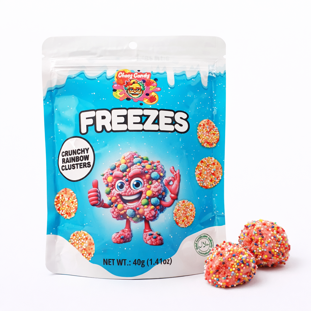 Chaos Candy Freezes Crunchy Rainbow Clusters 40g (Halal)