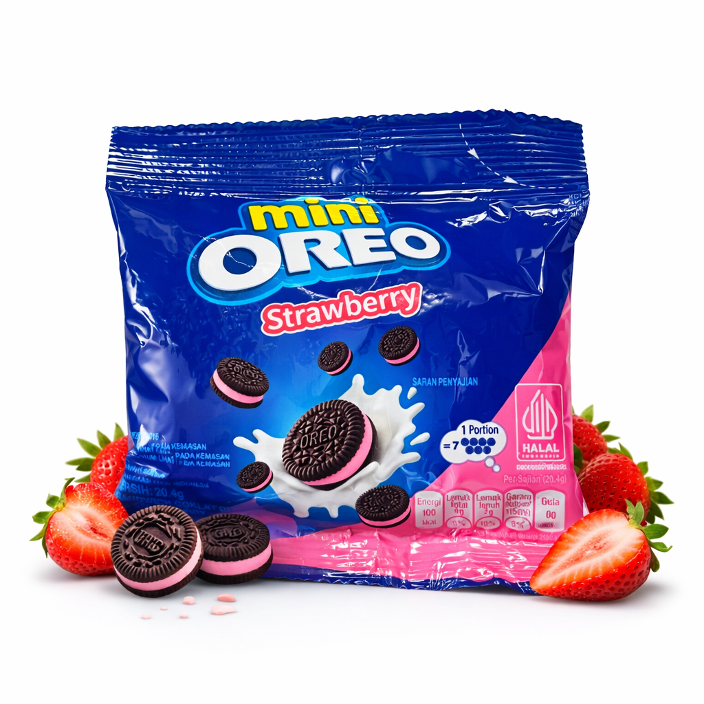 Mini Oreo Strawberry 20,4g (halal)(MHD 28.02.26)