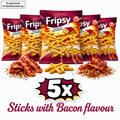 5x Fripsy - Bacon Sticks 50g (halal)(Mazedonien)