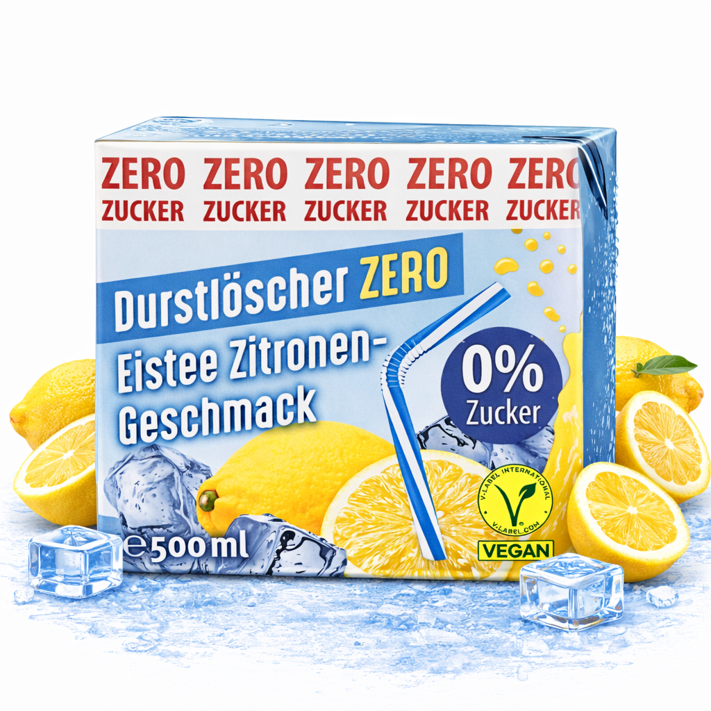 Durstlöscher Eistee Zitrone Zero 500ml (Vegan) (MHD 25.03.26)