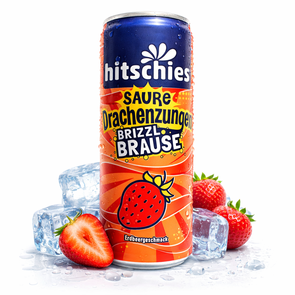hitschies Saure Drachenzungen brizzl Brause Erdbeere 250ml (vegan) (inkl. Pfand)(MHD 04/26)