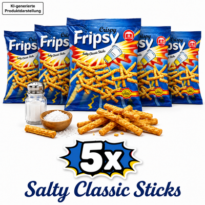 5x Fripsy - Salty Classic Sticks 50g (halal)(Mazedonien)